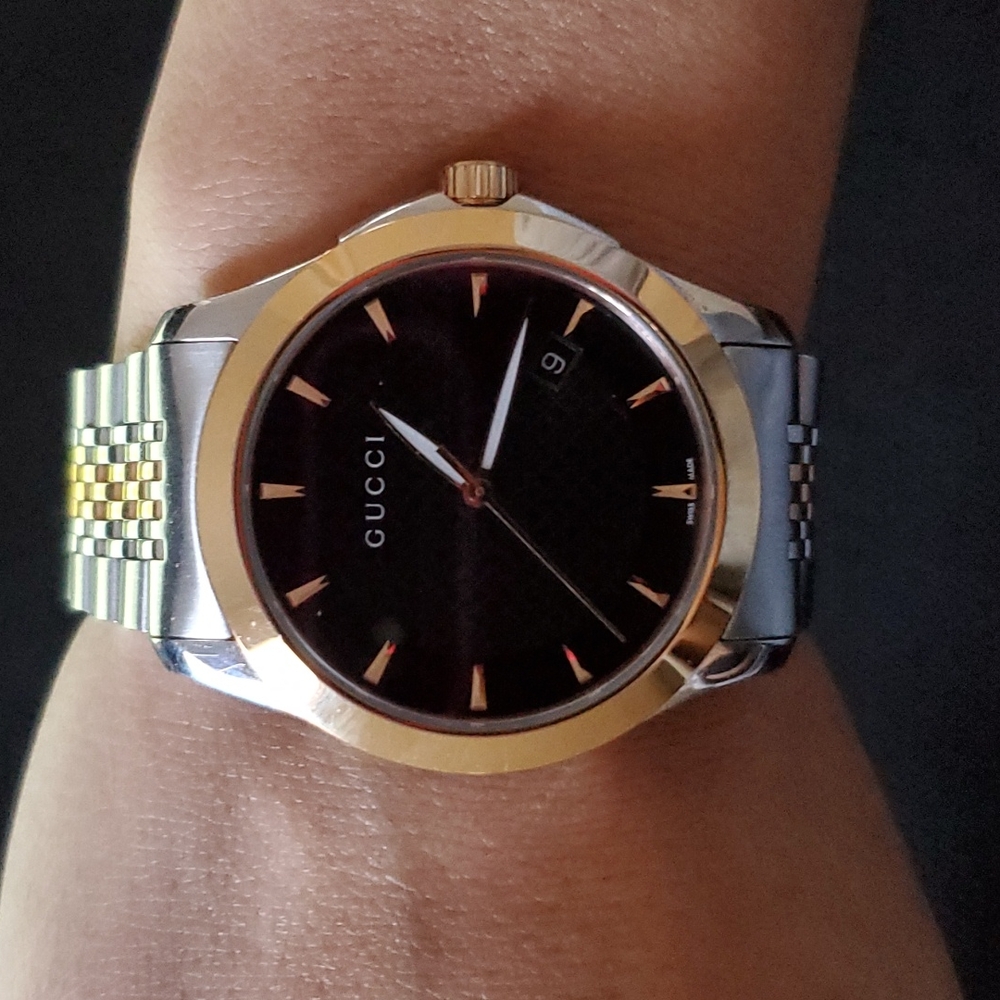 Gucci G-Timeless Two Tone (Silver/Rose Gold) Watch - Unisex